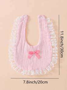2 buah Celemek Katun Lembut, Celemek Air Liur, Dekorasi Pita Renda Putri Bayi, Perlengkapan Bayi Baru Lahir - MultiWarna - View 7
