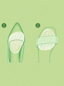 HALF INSOLE 2 Pairs Forefoot Insert Cushion Pads For Women Shoes Anti Slip Silicone Foot Pain Relief Pads For High Heels Sandals Gel Shoe Insoles For Women High Heels Women Pumps And Men Sneakers Shoes Summer Daily Wear - 無色 - 查看 4