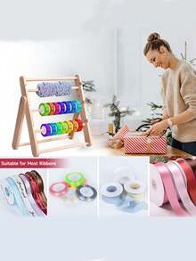1 pièce Organisateur de fournitures de couture en bois, support de rangement pour bijoux. Convient pour la salle d'artisanat DIY, la boulangerie, la boutique de fleurs et l'utilisation quotidienne à la maison - Champagne - Voir 7