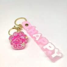 Creative Oil Drop Quicksand Cat Paw Keychain, Liquid Dynamic Cute Pendant, Couple Phone Car Key Backpack Charm - Multicolor - View 7