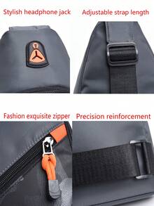 New Stylish Camouflage Sling Bag For Men, Multifunctional Large Capacity Chest Bag Unisex Backpack, Casual Sports Travel Crossbody Shoulder Bag With Earphone Hole, Waist Belt Pouch, Suitable For Students, Commuting, Gifts, Autumn, Christmas, Valentine's Day, Back To School, Thanksgiving, Retro Sports Style, Casual Men's Bag, Wallet, Business Messenger Bag, Men's Gift, Christmas Gift