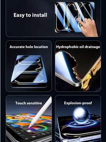 2片装，适用于13/10/9英寸Pro、2025/2024款11英寸Air、12.4/10.9/11英寸Galaxy S8/S7/S9/S10 FE、MatePad/荣耀等机型。高清钢化玻璃屏幕保护膜，9H硬度，防爆防刮，兼容Apple Pencil。 - 無色 - 查看 10