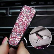 Multi-Functional Car Sun Visor Glasses Card Holder, Bling Rhinestone Decor Car Interior Accessories, Women - one-size - View 6