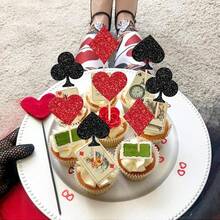 24 PCS Casino Poker Cupcake Toppers For Birthday Party Decorations - 設計 7 - 查看 2