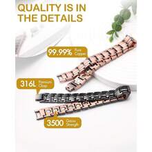 Copper Bracelet For Men-Magnetic Bracelets 99.99% Pure Copper Jewelry Gift With Adjustable Sizing Tool, Magnetic Jewelry,Outdoorfun Durability - Copper Black - View 5