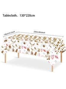 Western Cowboy Party Tablecloths With Patterns, Cowboy Horse Tablecloths, Birthday Parties, Bachelor Parties, Cowboy Showers, Rodeo Events, Disposable Plastic Table Decoration Items - Multicolor - View 17