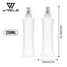 WRELS 1个150/250/500毫升升级版无异味TPU可折叠软硅胶吸嘴水瓶，适用于骑行、露营、徒步旅行、跑步等活动。 - 升級款白色 - 查看 11