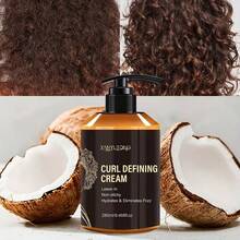 Crema Para Rizos de 280Ml Contiene Aceite de Argán Marroquí , Aceite de Ricino y Aceite Esencial de Romero, Diseñada para Realzar el Brillo y el Volumen para Cabello ondulado y rizado, Proporcionando hidratación profunda y cuidado para peinados. - Negro - Ver 3