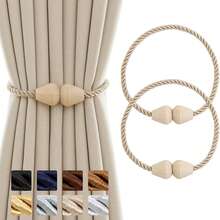 2/4pcs Magnetic Curtain Tie Backs, Curtain Tiebacks, Decorative Ropes, Curtain Clips, Suitable For Curtains, Drapes, Outdoor Window Decor - Beige - View 9