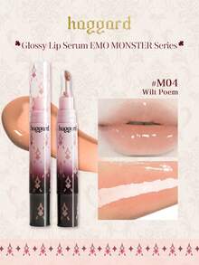 haggard Son dưỡng môi EMO MONSTER Series M04 Wilt Poem Lip Essence, 2 trong 1 chăm sóc và trang điểm môi - Nhẹ nhàng, không nhờn dính, dưỡng ẩm, bóng mượt, phù hợp cho trang điểm hàng ngày và hẹn hò - 3.5g/0.12oz - M04 - Xem 2
