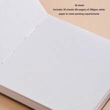 Cuaderno de Bocetos de Acuarela de 30 Hojas, Diario de Acuarela Pequeño Portátil, Cuaderno de Bocetos de Acuarela para Pintura, Dibujo, Medios Mixtos, Acrílico, Papel de Arte - Azul - Ver 6