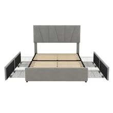Bed Frames - Grey + Upholstered - View 5