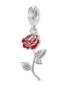 1 Hạt charm hình hoa hồng đỏ hình hoa anh đào nở rộ hình hoa tulip phù hợp với vòng tay rắn nguyên bản, vòng cổ hạt để làm đồ trang sức bạc 925 tự làm, quà tặng trang sức cho bé gái - Nhiều màu - Xem 9