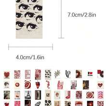50pcs Vintage Women Posters Stickers Handbook Notebook Laptop Cell Phone Case Luggage Skateboard Helmet Decorative Decals,School Supplies,Back To School - Multicolor - View 2