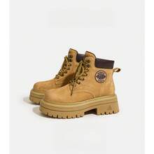 Women Equestrian Boots - Yellow Flat Velvet - View 1