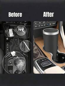 1pc Car Trash Can With Lid, Portable Car Garbage Bin, Fits Cup Holder And Armrest, Multifunctional Car Organizer, Compact In-Car Waste Container, Essential Car Accessory - Multicolor - View 8