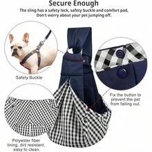 Dog and Sling - Hands Reversible Pet Bag - Soft Pouch and Tote Design - Suitable Puppy, Small Dogs, and Cats Outdoor Travel - Azul / Patchwork - Ver 4
