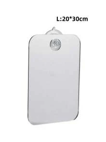 6" X 4" Portable Anti-Fog Acrylic Shower Mirror With Suction Cup - Convenient And Easy To Clean, Ideal For Travel, Gym, Makeup For Men And Women, Wall-Mounted Or Handheld, Fashionable Acrylic Mirror Surface, Durable Acrylic Material - 銀色 - 查看 11