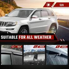 Tape On Window Visors Fits For 2011-2021 J-Eep Grand Cherokee & 2022 Grand Cherokee WK, Side Auto Window Wind Deflectors, Ventshade, Rain Guards For Cars/Trucks - Black - View 6