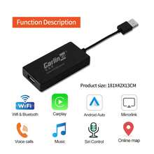 Carlinkit llave electrónica Apple CarPlay inalámbrica USB y sistema operativo Android para coche, llave electrónica para coche, sistema operativo Android, sistema operativo Android, Autokit Mirror Kit,  automática - CCPM cableado - Ver 7
