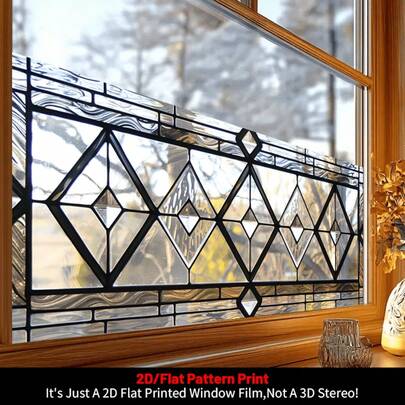 1 Piece, 2D Flat, Fashionable Art Decorative Window Film, Glass Door And Window Stickers, PVC Electrostatic Adsorption Decorative Window Film, Home Decorative Glass Decals, Suitable For Living Room, Bedroom, Kitchen, Bathroom, Home Decoration, Privacy Protection, 39.37 Inches X17.72 Inches (100*45cm)