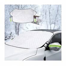 LoyaForba Car Magnetic Windshield Snow Cover, 4 Layers WAaterproof Windproof Protection, Snow, Ice, Sun, Frost Defense, Universal For SUV, Truck, Sedan, Van ( Silver) - Silver - View 3