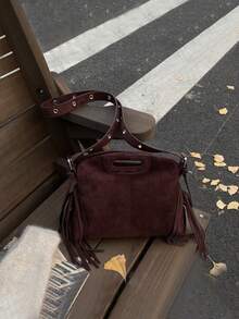 2025 New Arrival Unique Design Tassel Handbag, Personalized Fashion Versatile Tote Bag, Casual Commute Shoulder Crossbody Bag