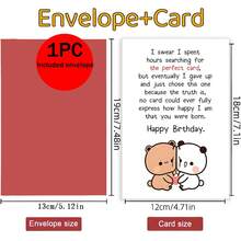 Cute Teddy Bear Greeting Card, Heartfelt "Lots Of Love" Birthday Confession, Warm & Creative Greeting Card, Gift For Family & Friends, Comes With Envelope Thank You Card, Birthday Card, Blank Card - Sets - View 4