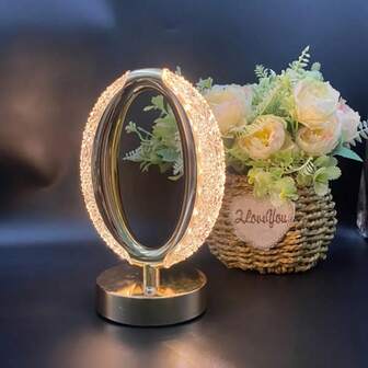 1 pieza Luz de noche LED, Lámpara de escritorio con cristal de ojo de estrella, Regalo romántico, Lámpara de mesa de noche, Luz decorativa de ambiente creativa