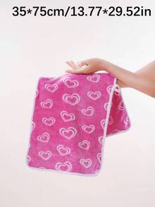 3条装珊瑚绒提花心形情人节浴室毛巾，珊瑚绒吸水性超柔软纤维浴巾，公主风家居装饰，可选浴巾/毛巾，珊瑚绒柔软速干面巾/手巾，超强吸水纤维沙滩巾，适用于浴室、酒店、健身房、旅行、礼品、沙龙、运动、户外、海滩、学校、返校季、旅行配件、家居用品、毛巾、护肤 - 玫瑰紅 - 查看 8