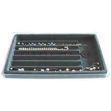 Joyero Organizador apilable con 20 Compartimentos para Anillos y aretes, Contemporáneo, Clear with Gray Insert, , 1(7 compartments Transparente con inserto gris) - Multicolor - Ver 2