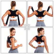 ComfortFit 秋冬季男女通用姿势矫正器 - 可调节透气矫形支具 - 无缝设计，支撑上背部、脊柱、颈部和肩部 - 适合日常佩戴，稳定锁骨，矫正背部姿势，肩部支撑，可调节全背支撑，缓解背痛 - 脊柱侧弯，改善背部姿势，提供腰椎支撑，配有身体绑带和支撑带