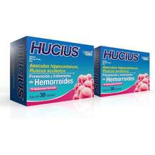 CMD HUCIUS – Castaño de Indias y Ruscus – Medicamento Herbolario para Apoyo en Hemorroides e Insuficiencia Venosa – 2 cajas de 30 cápsulas - DÚO PACK - Ver 8