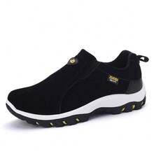 Men Fashion Brand Waterproof Hiking Shoes Leather Outdoor Sneakers For Men Flat Sport Casual Shoes Non-Slip Cilmbing Shoes  Plus Size - 黑色 - 查看 21