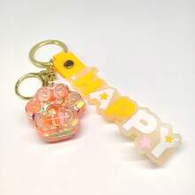 Creative Oil Drop Quicksand Cat Paw Keychain, Liquid Dynamic Cute Pendant, Couple Phone Car Key Backpack Charm - Multicolor - View 13