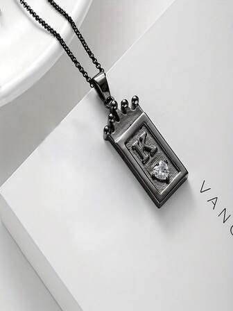 Set de 2 collares de pareja, joyería con Reina y Rey de cristal, mejor regalo para parejas