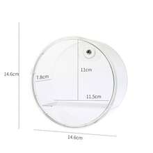 1pc Wall-Mounted Round Display Cabinet, Plastic, No Power Needed, Lightweight, Suitable For Collectibles, Blister Packaging, Cosmetic Storage, Bathroom Accessories - Multicolor - View 12