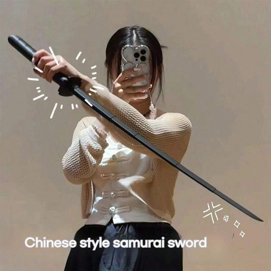 1件裝 2026新款紓壓玩具 創意惡搞可伸縮武士刀 3D列印可伸縮劍手把玩具 感官玩具 New Doha 動漫人物 成人感官玩具 賽博龐克 風格 完美禮物