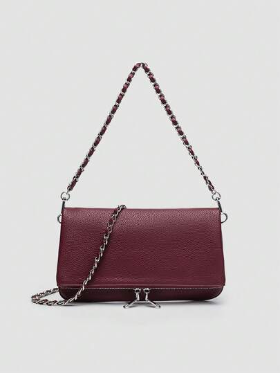 1 pieza Bolso de hombro de mujer de unicolor con textura de litchi, bolso cruzado, bolso de sobaco con correa desmontable, bolso cuadrado pequeño simple y de moda, cómodo y elegante, opción de regalo personalizada, adecuado para todas las ocasiones, sensación de lujo asequible, elegante bolso de señora para combinar con la moda diaria y salidas