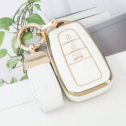 غطاء مفتاح مقاوم للسقوط والغبار، 1 قطعة غطاء حافظة مفتاح مع سلسلة مفاتيح متوافق مع كامري ، كورولا ، أفالون ، بريوس ، جي تي 86