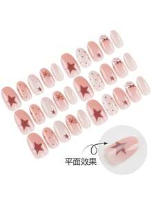 Bộ 30 miếng dán móng tay hình oval/màu tương phản, chấm bi, sao, nơ, móng giả acrylic kèm 1 lọ gel dẻo và 1 dũa móng, phù hợp cho nữ giới sử dụng hàng ngày khi đi làm, học tập và gặp gỡ bạn bè vào mùa thu/đông. Sản phẩm làm móng này cũng thích hợp cho các bữa tiệc, lễ hội và sử dụng hàng ngày. Dụng cụ làm móng - Nhiều màu - Xem 3