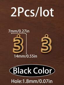 2Pcs/Lot Enamel Number Pendants Stainless Steel White Black Number 0-9 Digital Charms For Jewelry Making Necklace Findings Bracelet Earrings Birthday Gifts Accessories DIY - Number Pendant - View 21