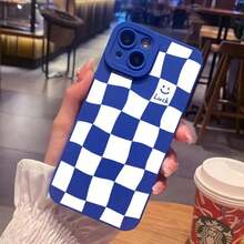White Grid Phone 14 13 15 Pro 11 12 Pro 8 14 15 Plus X XS XR Shockproof  Fashion Back Cover.Accessories. - M88 nhỏ màu xanh - Xem 4