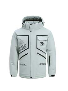 LEIFENSH Herren Ski-Anzug Set, Ski-Jacke und Hose, Outdoor-Sport, Hellgrau, SKI SET HX5591-1 Winter - Hellgrau - Übersicht 3