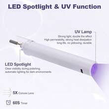 Nail Drill And UV Light Set, Portable Electric Nail Drill And UV Nail Lamp 2 In 1 Nail Tools With LED Display, 3 Speed Fast-Dry Rechargeable Nail Drills Machine For Curing Polish And Remove - 美甲工具 - 查看 5
