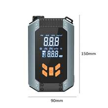Compresor de Aire Portátil, Bomba Infladora Con Pantalla LCD, 150 PSI, Arrancador de Bateria de Auto portatil con compresor de Aire, Cargador de Bateria de Auto, Inflador Electrico para Inflar y Presurizar Bicicletas, Autos, Motos y Balones - Negro - Ver 9