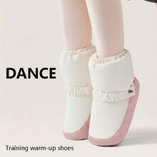 2-Tone Warm Dance Boots, Women's Ballet Warm-Up Shoes, Soft Bottom Dance Practice Shoes, Winter Warm-Up Training Dance Shoes, Warm And Durable Dance Shoes - Baby Blue - View 6
