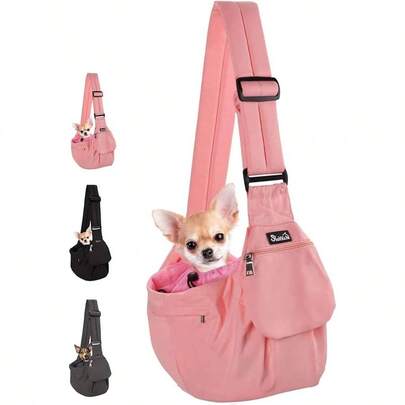 Cangureras para llevar Perros, Mochila Porta Mascotas Ajustables Correa Bolsa Frontal de Algodn Transpirable Cinturn de  para Perros y Gatos Pequeos Lavable a Mquina Hasta 9 lbs/ 4kg Rosa