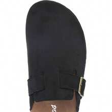 Women's Buckle Clog Slip-On Mules Cork Footbed Comfort Casual Outdoor Indoor Sandals Shoes - 黑色 - 查看 4