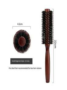 1 pieza Cepillo profesional para salón y hogar - Cepillo redondo antiestático con cerdas naturales, adecuado para cabello rizado, ondulado y liso - Salón, estilista, peinado personal - Duradero, superficie suave - Adecuado para uso doméstico y de salón, herramienta de corte de cabello, mango ergonómico, estructura resistente, artículo de belleza esencial, profesional del peinado, herramienta de peinado, diseño de moda, cerdas de alta calidad, entusiastas de la belleza, equipo de peinado, profesionales del peinado - Multicolor - Ver 17